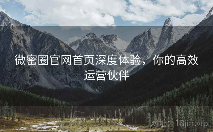 微密圈官网首页深度体验，你的高效运营伙伴